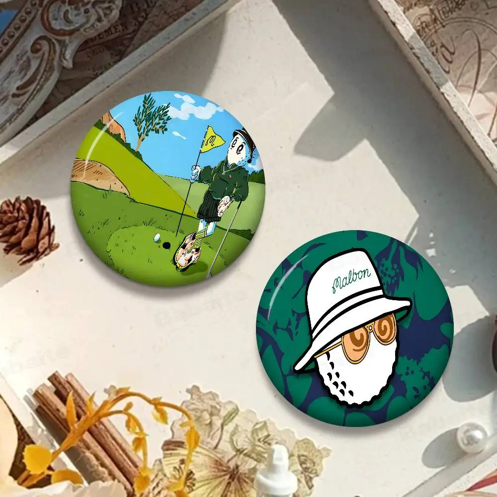 Fashion G-Golf Brand M-Malbon New  Brooches Soft Button Pin Funny Silly Gnarpy on A Skateboard Meme Badge Gamer Collection Gifts