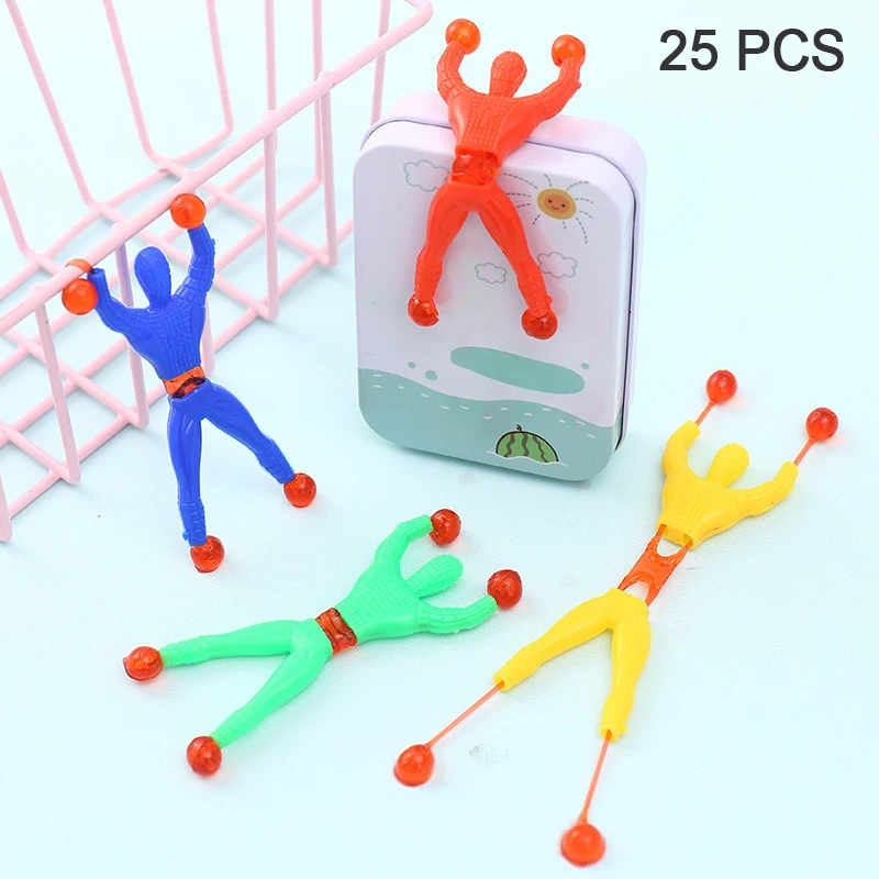 25Pcs Novelty Sticky Wall Climbing Climber Man Toys Kids Boy Birthday Party Favors Supplies Pinata Fillers Treat Goody Bag Gift