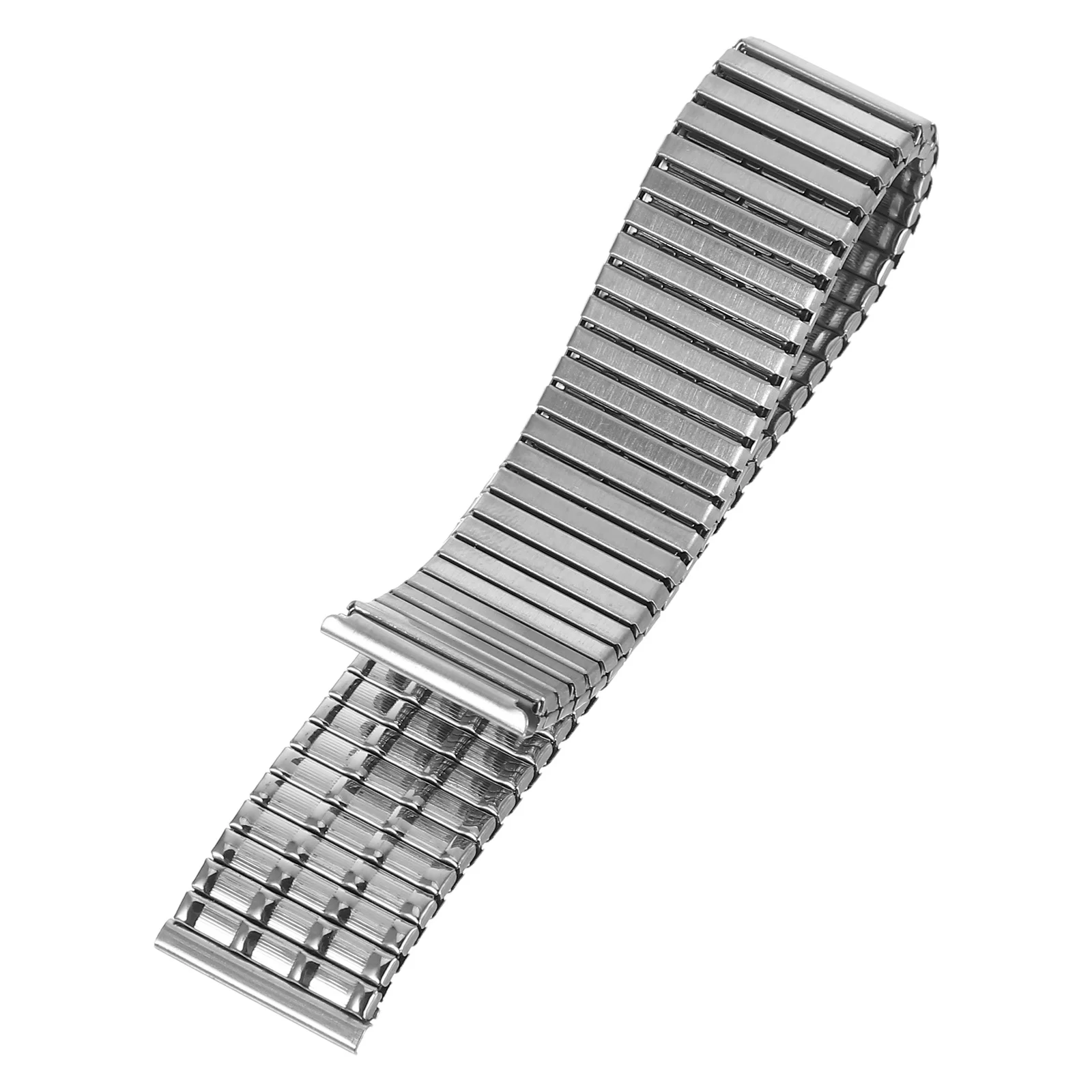 

Stainless Steel Watch Band Metal Elastic Strap Spring Loaded Secure Clasp Replacement for Traditional Smart Watches
