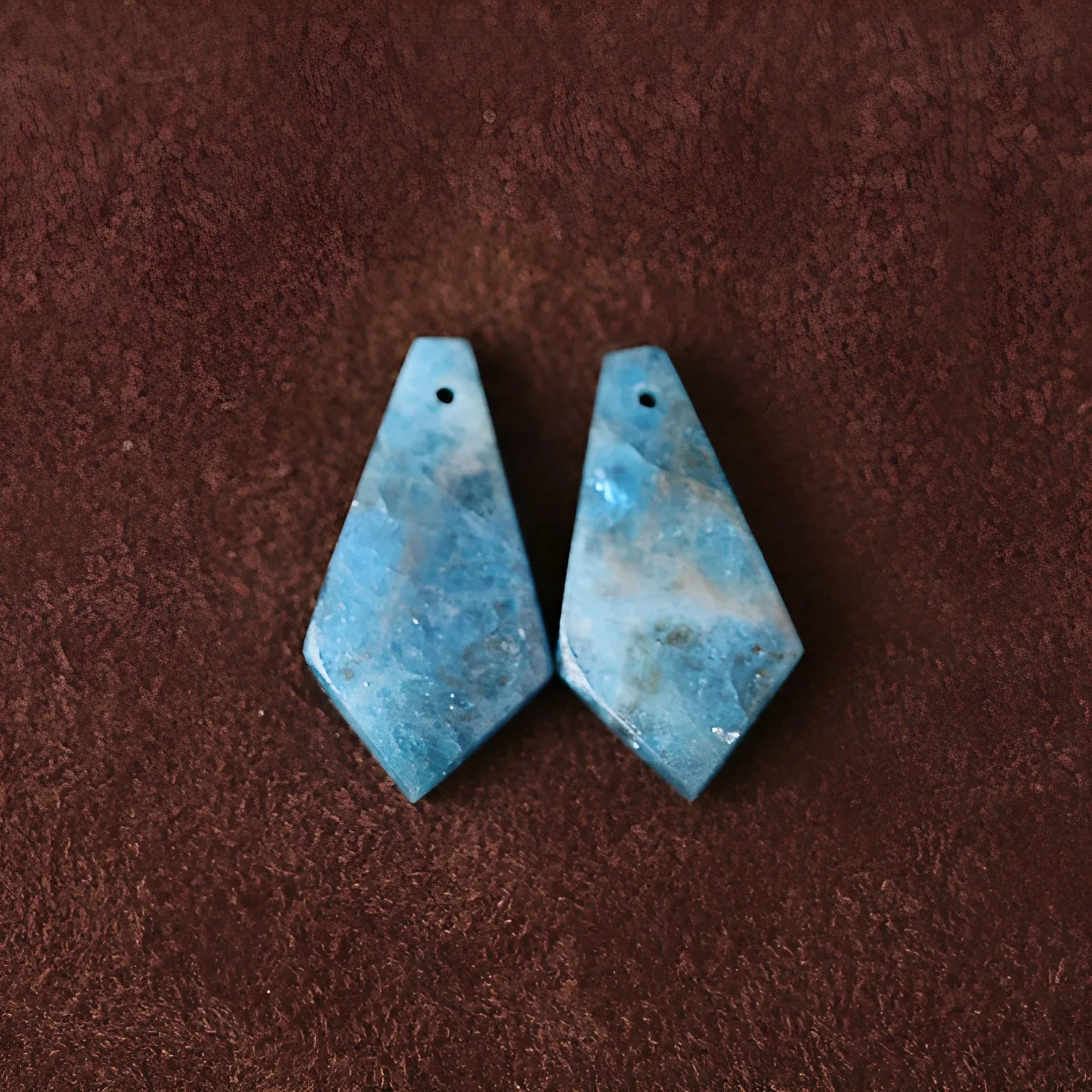 

Серьги из натурального синего апатита с кристаллами, бусины, модные украшения, серьги «сделай сам», аксессуары для женщин, 27x14x4 мм, 4,8 г