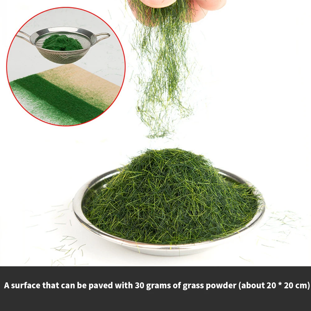 30g/Bag Miniature Scene Model Materia Turf Flock Lawn Nylon Grass Powder 3MM Static Grass DIY Modeling Hobby Craft Accessories