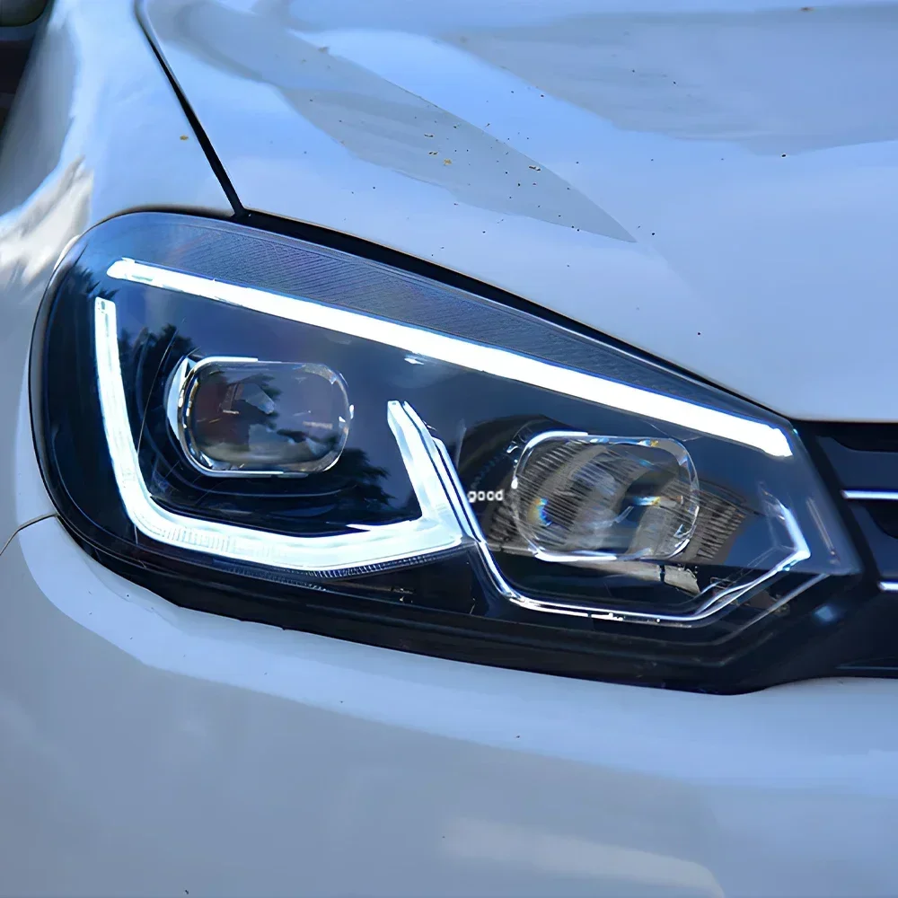 ل 2009-2012 VW Golf 6 MK7 R20 ترقية جولف 8 نمط LED سيارة إضاءة أمامية الجمعية العارض عدسة السيارات المصابيح الأمامية اكسسوارات #6