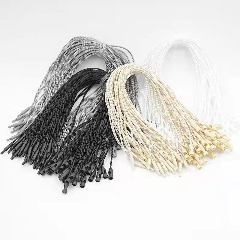 Hot High Quality Label Rope Diy Clothing Labels Accessory Tag Polyester Rope String Snap Lock Pin Loop Tie Fasteners Black/White