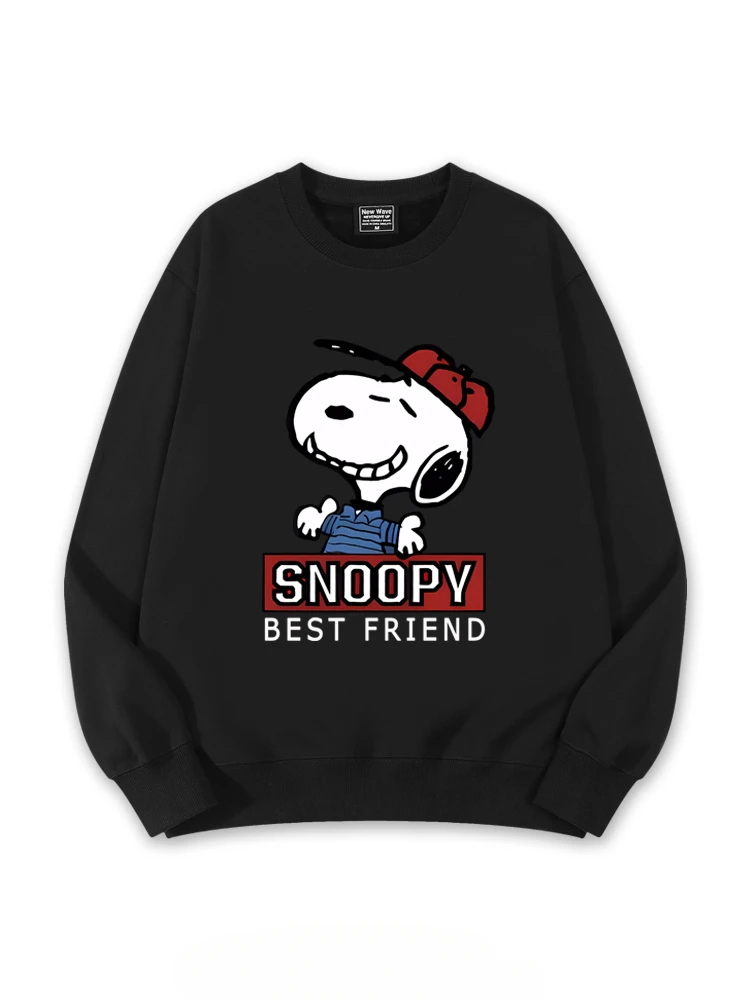 Spring and Autumn New Style Couple\'s clothing pullover Snoopy lovely Cartoon Anime periphery Mens and womens round neck pullover