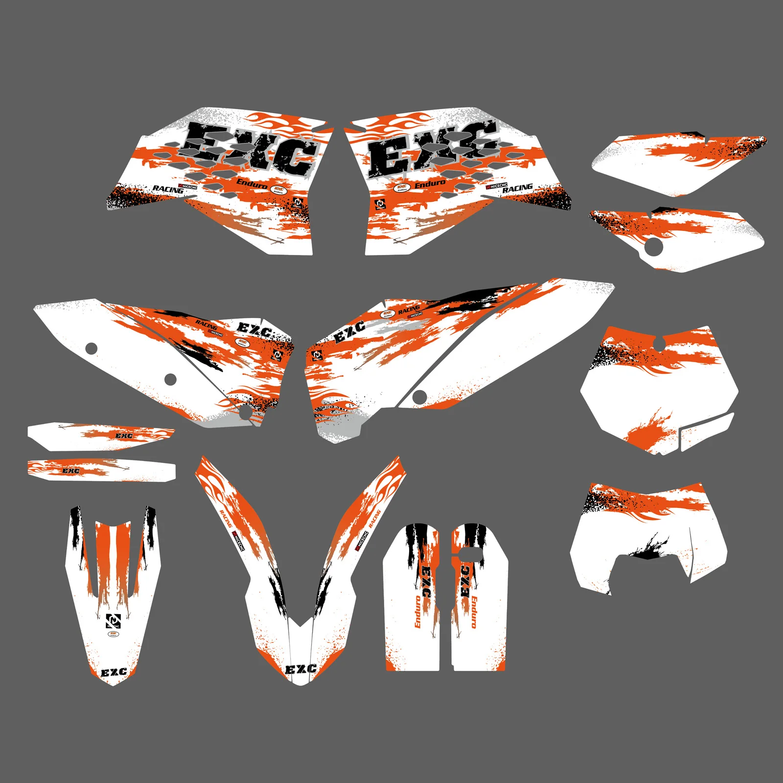 

Graphics Background Decals Sticker For KTM 2007 SX 125 150 200 250 300 350 450 500 524 525 EXC EXCF XC F W SXF TPi 6D 2008-2010