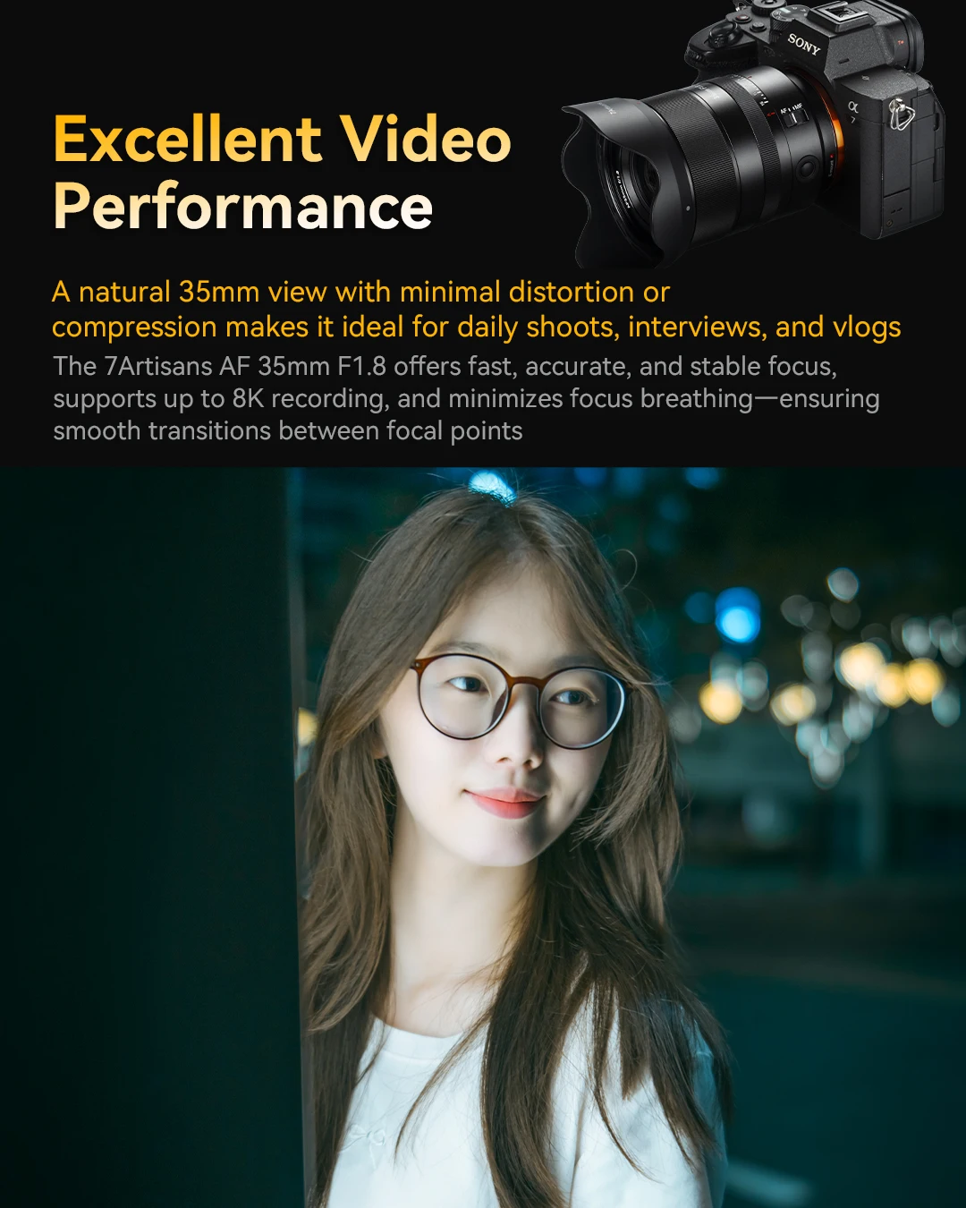7artisans AF 35 mm F1,8 Vollformat-Prime-Kameraobjektiv mit großer Blende für Porträtfotografie mit Sony E Nikon Z Lumix L-Mount – Detail 7
