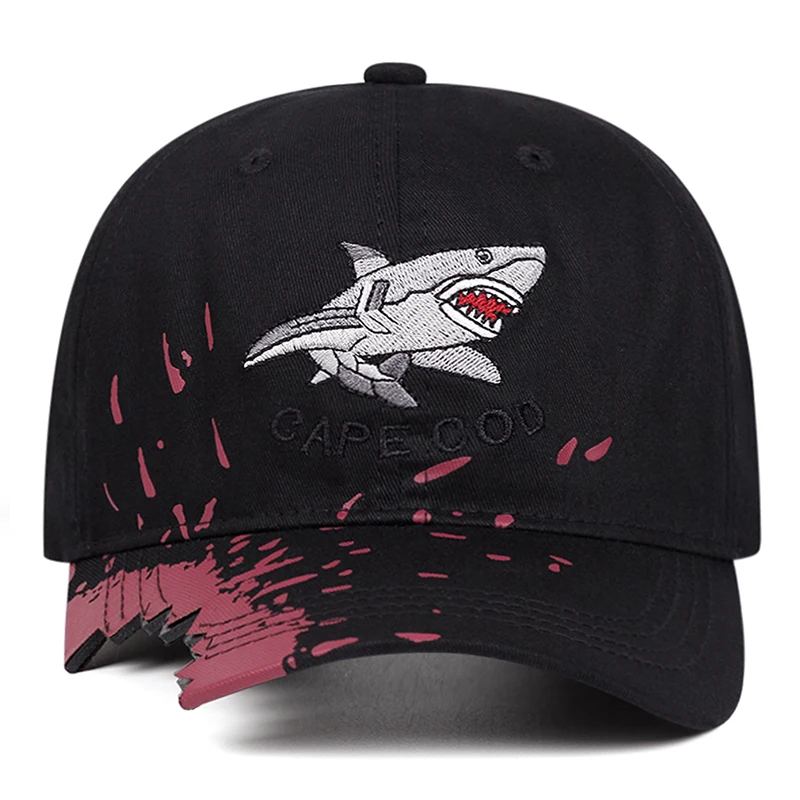 2025 New Personalized Gap Hip Hop Hat Shark Embroidery Fashion Street Skateboarding Hat Leisure Sports Decoration Baseball Hat