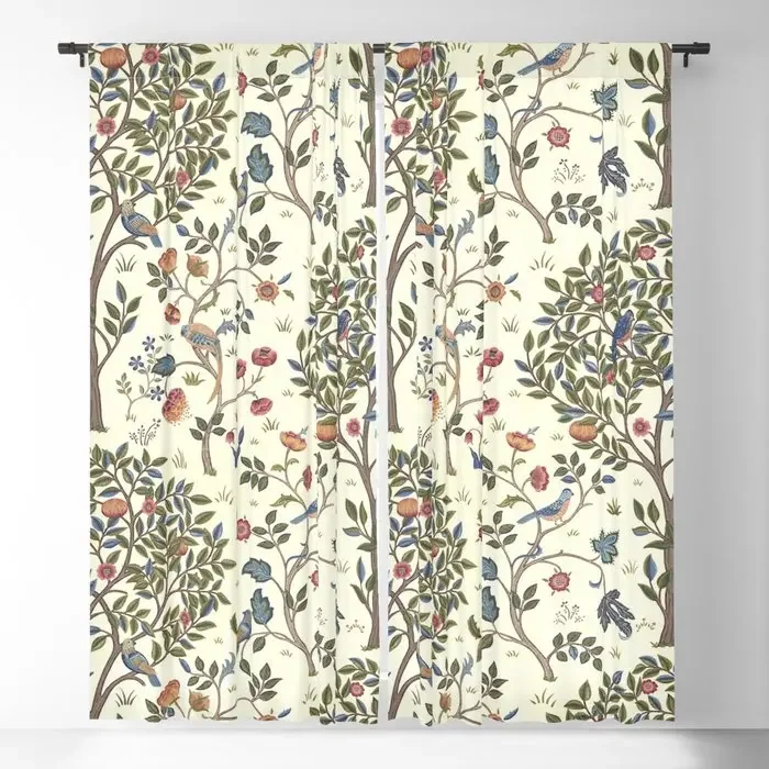 William Morris Vintage Kelmscott Tree Blackout Curtains 3D Print Window Curtains for Bedroom Living Room Decor Window Treatments