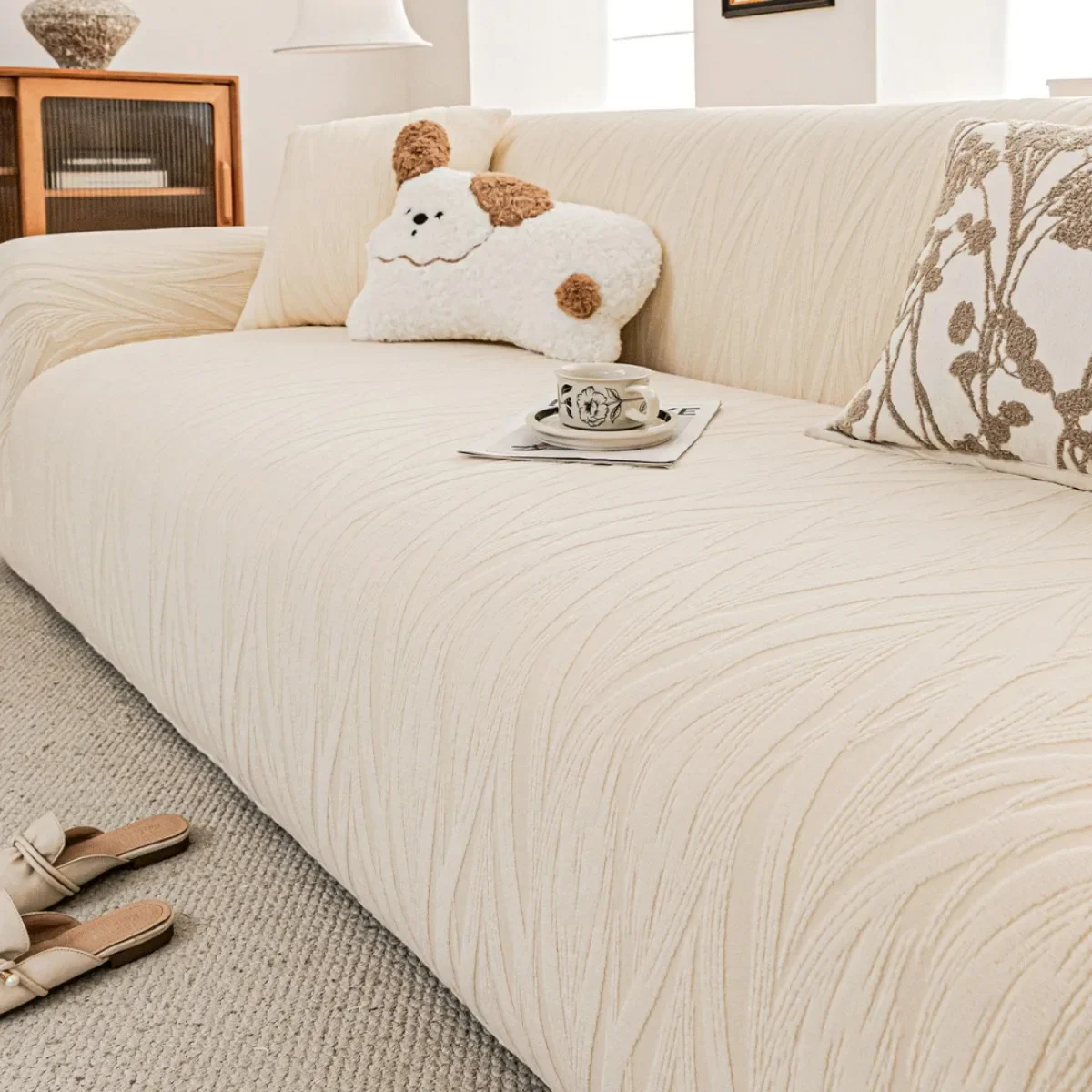Adjustable Jacquard Sofa Covers for Living Room Armchair Cover Corner L Shape Stretch Slipcovers Couch Cover 1/2/3/4/5 Seater