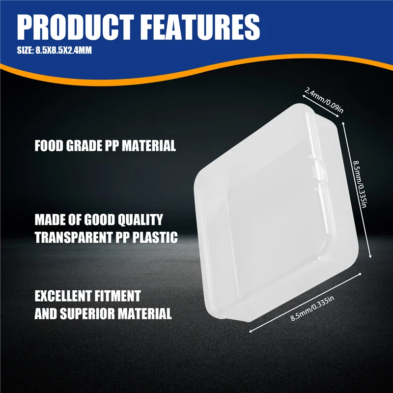 A36T-24 Pcs Mini Plastic Storage Containers Box, 3.3X3.3 Inches Empty Hinged Box, For Jewelry, Hardware, Game Pieces, Crafts