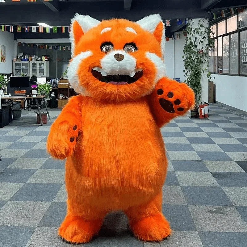 Miniso ديزني 2 متر/2.6 متر نفخ البرتقال الراكون زي التميمة ملابس هالوين كرنفال حفلة يتوهم الدعاوى لا بطارية