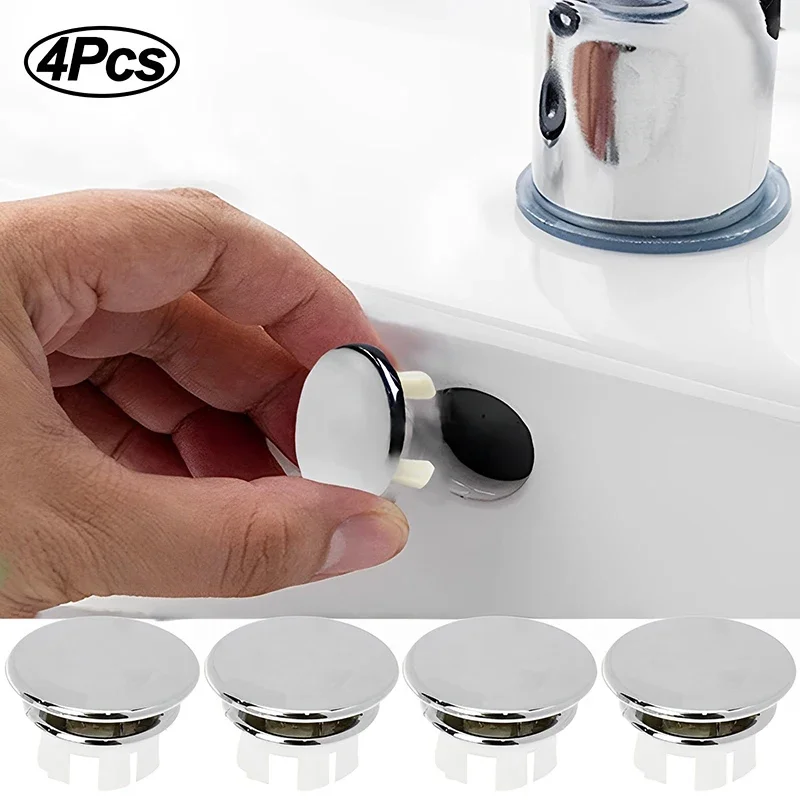 4 Uds. Cubierta de desbordamiento de agujero de fregadero de plástico para cocina, baño, embellecedor de lavabo, tapa de drenaje de baño, lavabo, tapón de anillo de desbordamiento redondo