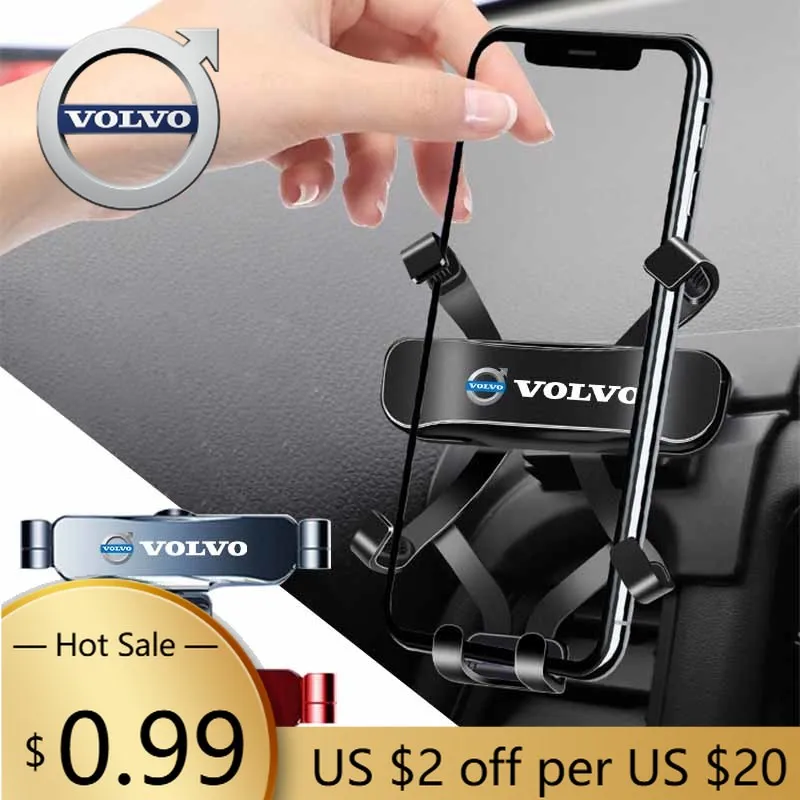 

Колпаки-концентраторы Гравитационный автомобильный держатель для телефона, зажим для вентиляционного отверстия, навигационная подставка для Volvo XC-Classic V60 V40 XC90 S60 XC60 V70 S90 XC40 V90 C40
