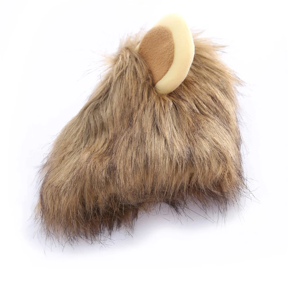 

Small Lion Head Cap Funny Cosplay Hat Ear for Cats Dogs Autumn Winter Dress Up Costume Size S Pet Dress Up Costume
