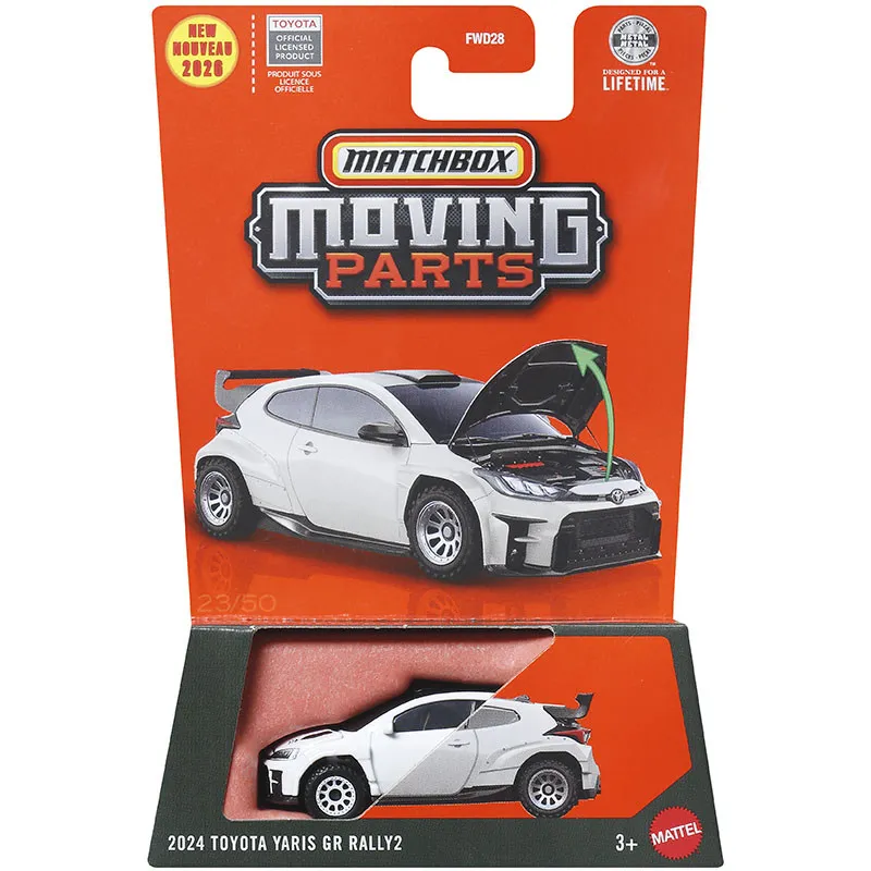 2026 Matchbox Moving Parts Car 2024 Toyota Yaris GR Rally2 1/64 Metal Die-cast Model Collection Toy Vehicles FWD28