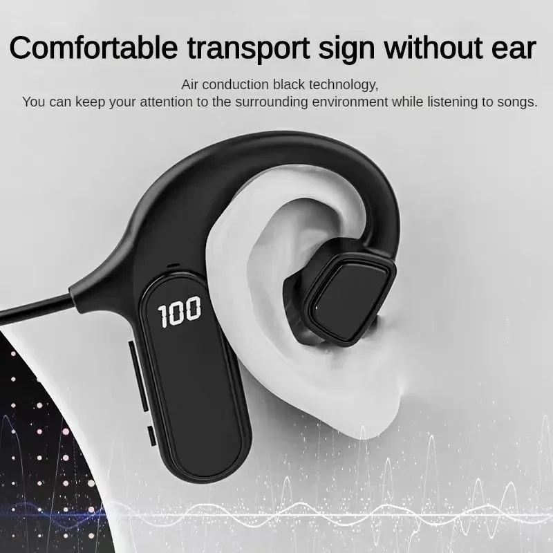 VG09-Wireless Headset Bluetooth com microfone, Ear Clip Condução, música esportiva, fones de ouvido à prova d'água