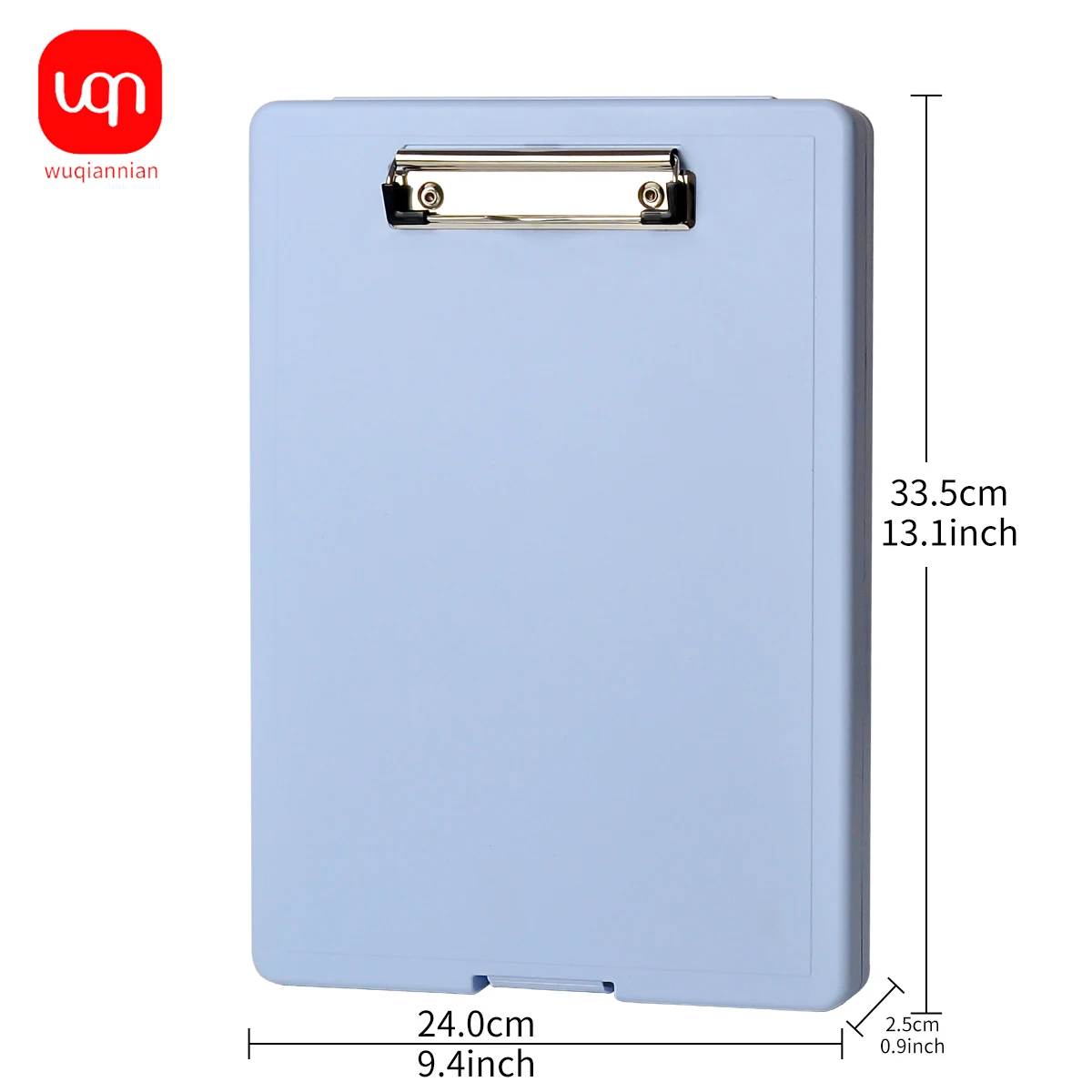 Low-profile clipboard with storage and pen holder for the school corporate office