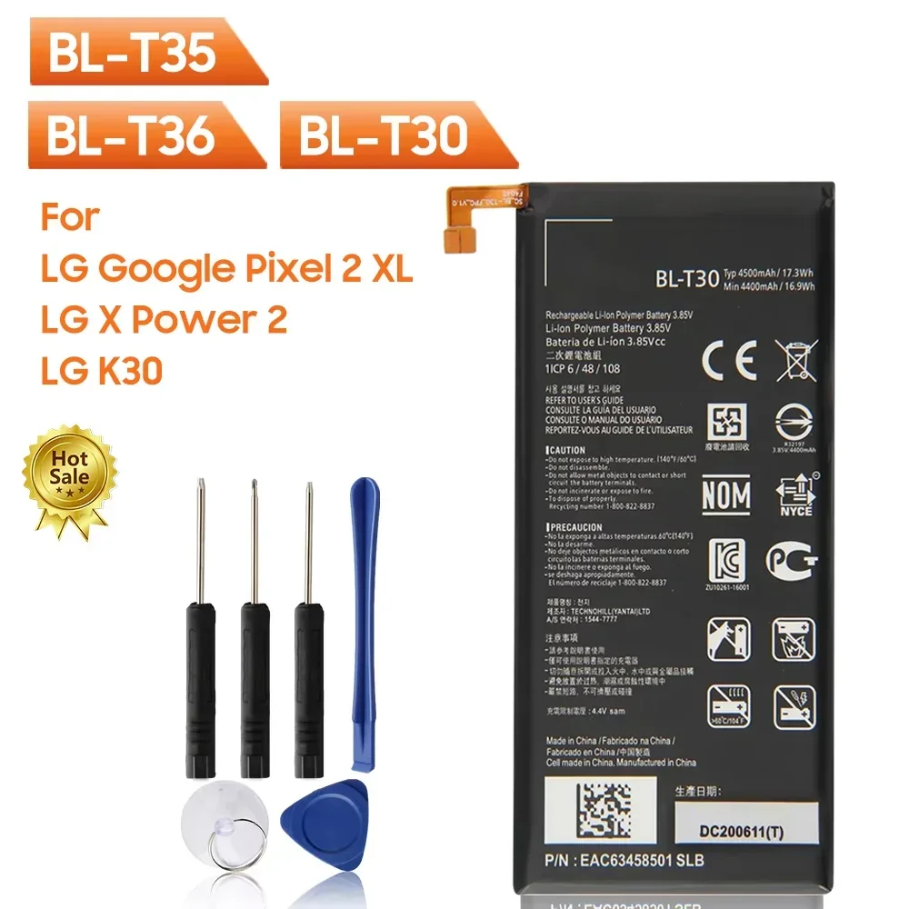 

BL-T35 BL-T36 BL-T30 Replacement Phone Battery For LG X Power 2 M320F K10 Google Pixel 2 XL Pixel 3 Walleye K30 X410T