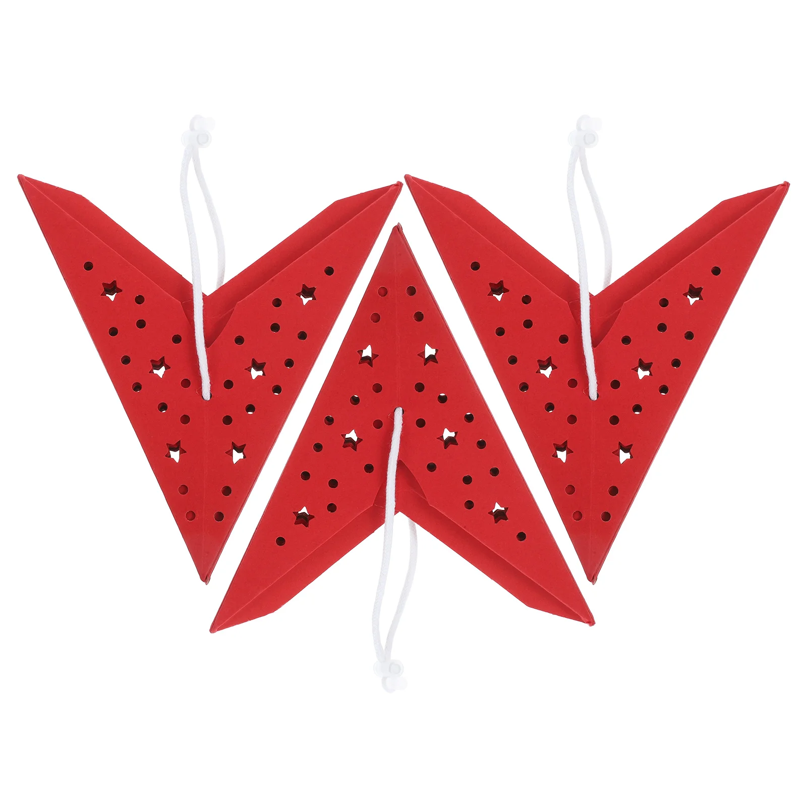 

3 шт., рождественские бумажные абажуры со звездами, прочные подвесные чехлы для фонарей, декоративное освещение, вечерние, домашние, уличные, бумажные абажуры