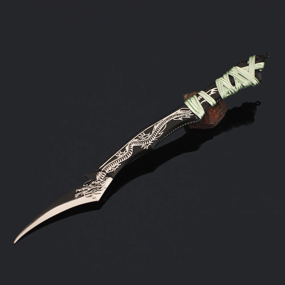 الجملة 30 سنتيمتر الروح الأرض أنيمي سلاح الأزرق الداكن التنين نحت سكين الطرفية Tangmen المعادن نموذج جمع الحرف الهدايا اللعب