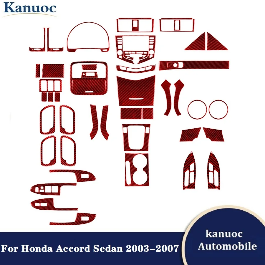 Carbon Fiber Car Stickers Various Parts For Honda Accord Sedan 2003 2004 2005 2006 2007 Car Interior Decorative Accessories