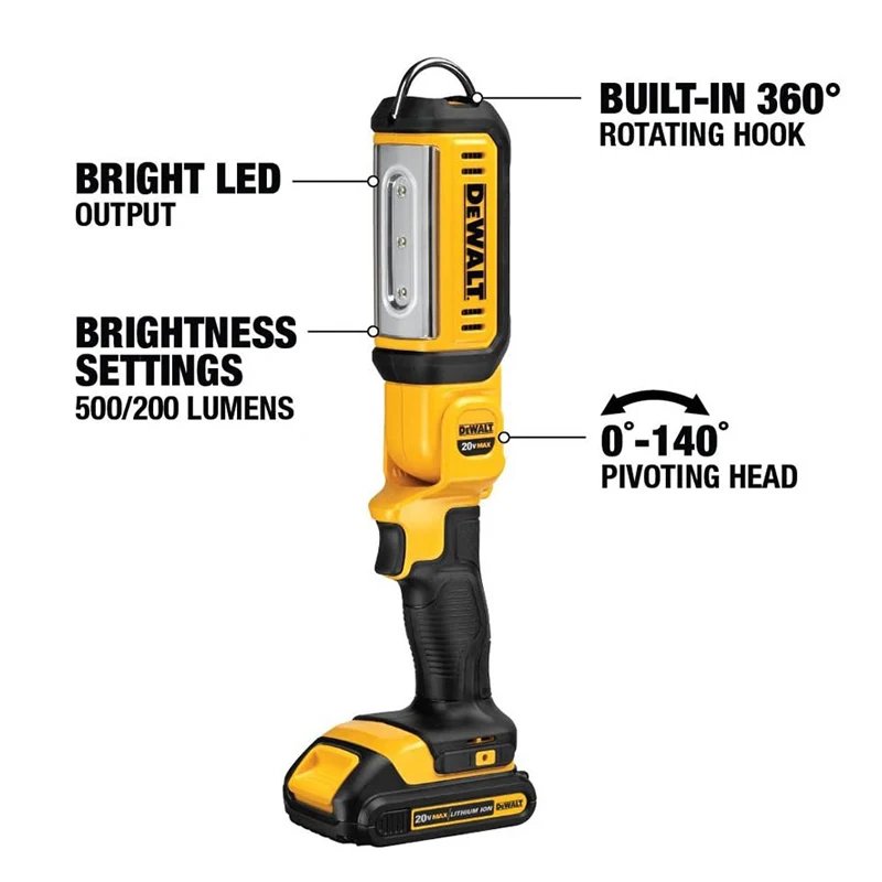 DEWALT Handheld LED Worklight 18V Lithium Power Tools For Outdoor Camping Cordless High Power Lighting DCL050 DCL040 DCL043