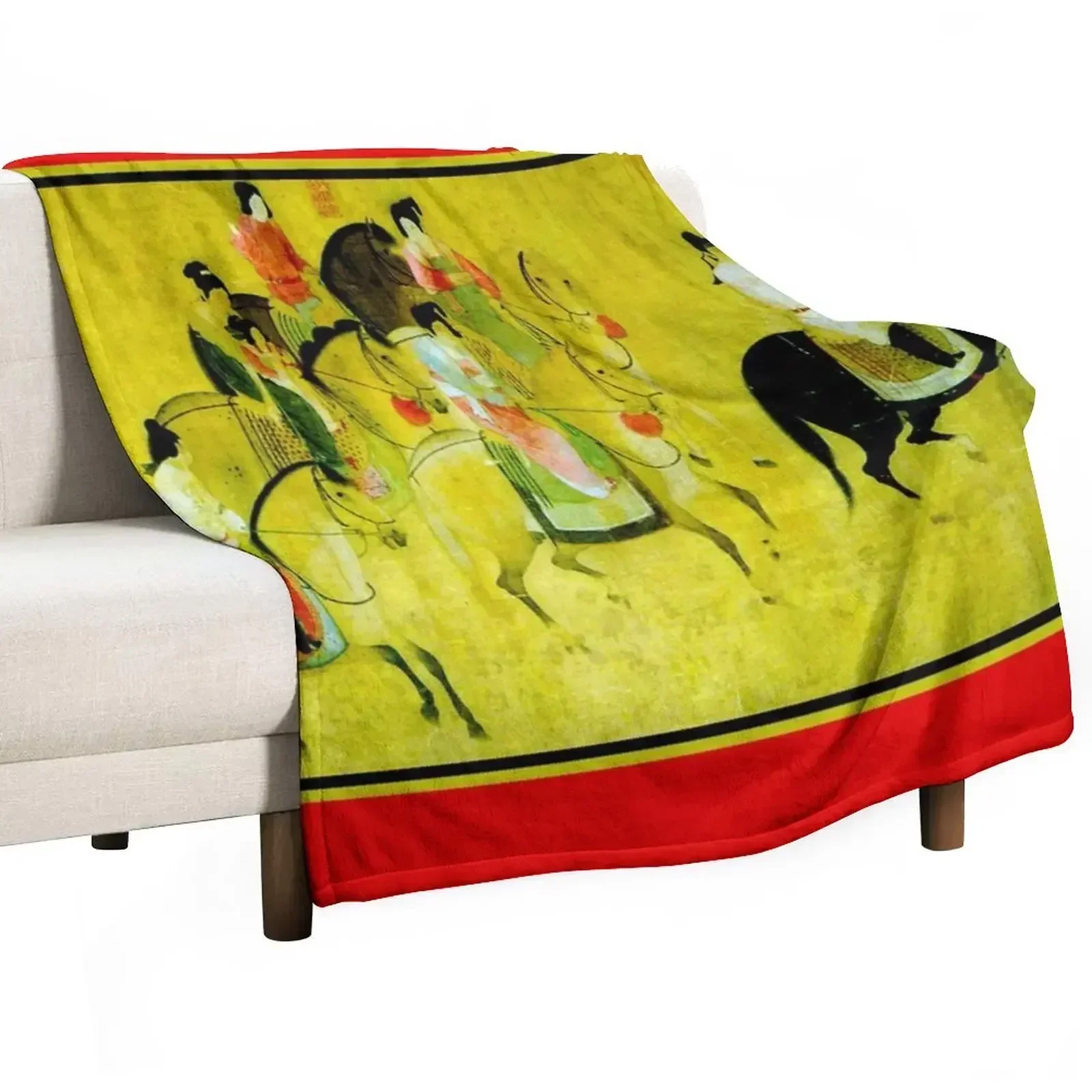 New TANG DYNASTY Ancient Spring Outing Print Throw Blanket Thins For Baby for sofa Loose Blankets