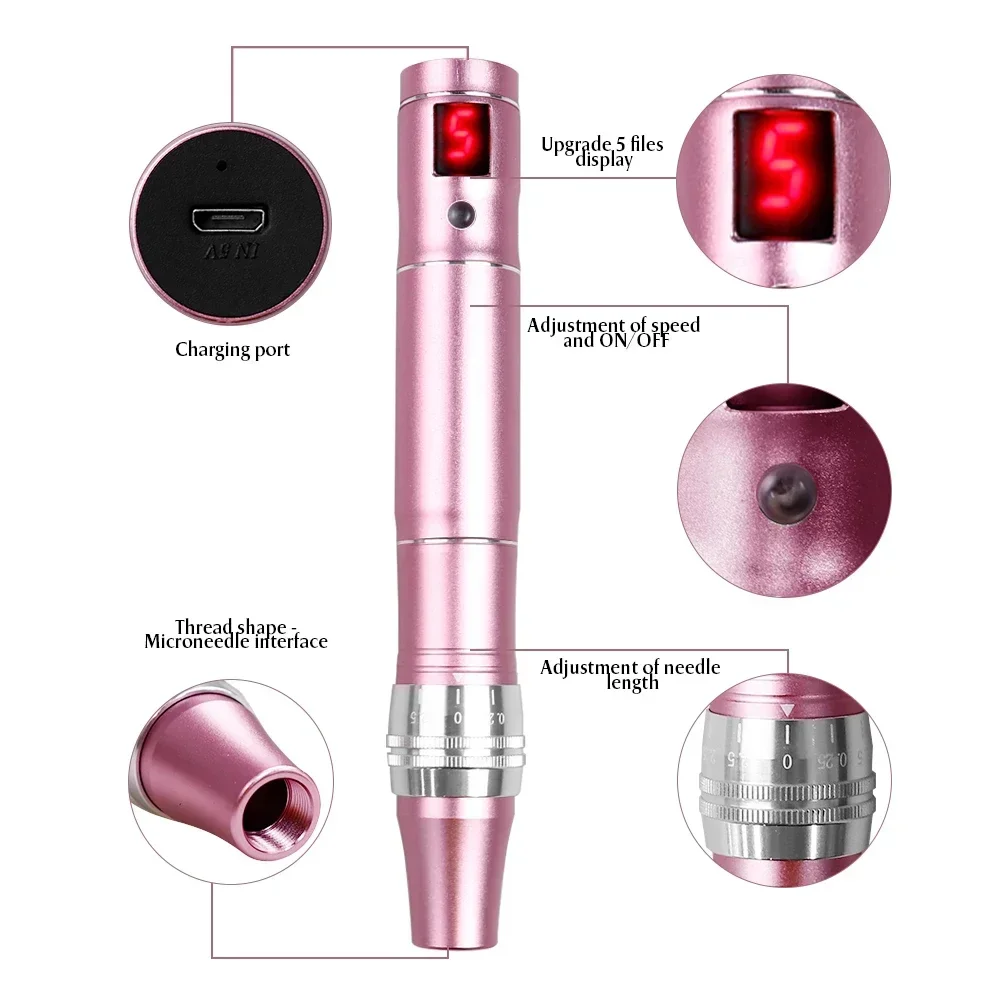 Ultima Dr.imp Pen Wireless Derma Rolling Digital 5-Gang Dermapen Microneedling-Kartusche Mesotherapie Elektrisches Schönheitspflege-Tool – Detail 6