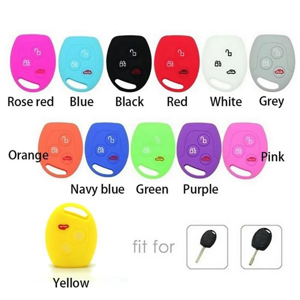 غطاء مفتاح السيارة STOBOK D مكون من 3 أزرار من السيليكون وغطاء مطاطي #4