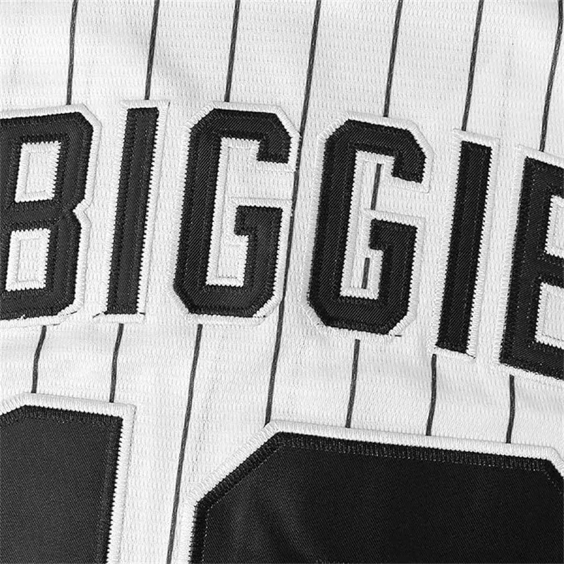 فيلم # 10 Bad Boy BIGGIE البيسبول جيرسي 90s ملابس للنساء والرجال موضة الهيب هوب ملابس الحفلات قميص موضوع الطرف