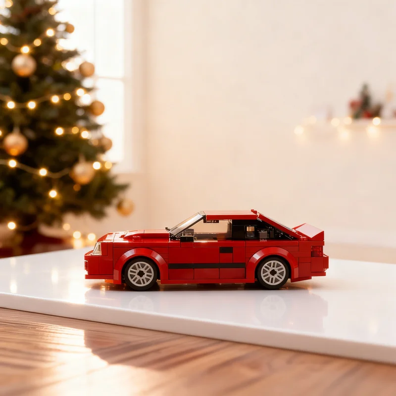 186PCS MOC Fords Fox Body Mustang Car Model Building Blocks Stacking Bricks Creative Kid Toy Gift