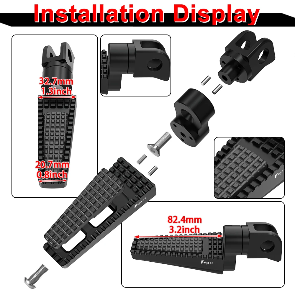 Motorcycle Front Footrest Adjustable FootPegs Pedals Fit For BMW F650CS Scarver 2002 2003 2004 2005  F650 CS Foot Pegs Foot rest - view 4