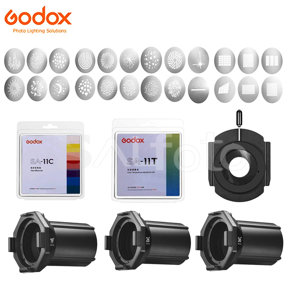 

Godox Accessories Gobo Set SA-09 SA-11C SA-11T MLP-ID 19° 26° 36° Lens for Godox MLP Projection Attachment MLP19K MLP26K MLP36K