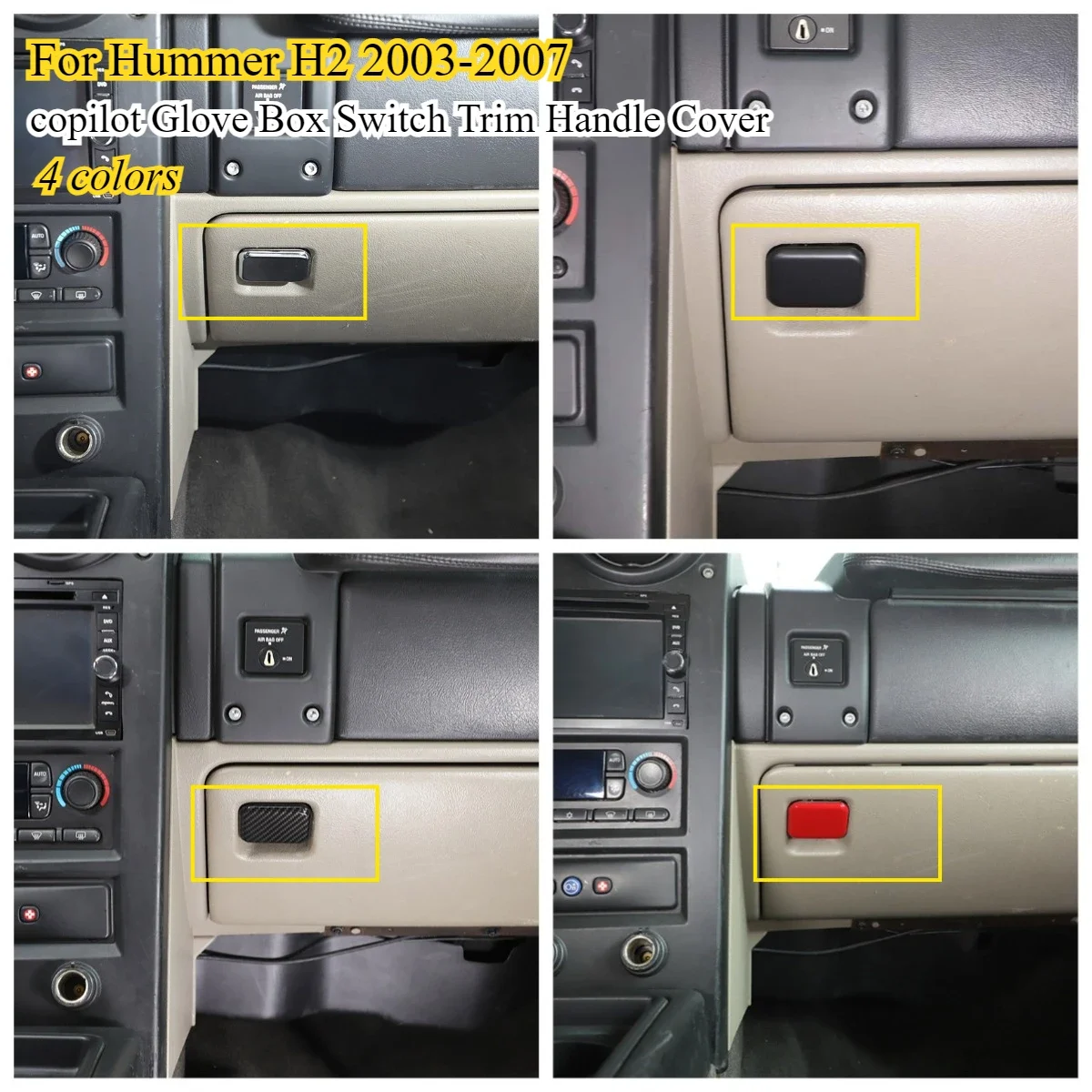 

Fit For Hummer H2 2003-2007 ABS Car Co-Pilot Glove Box Switch Button Trim Cover Decorative Sticker Car Accessories