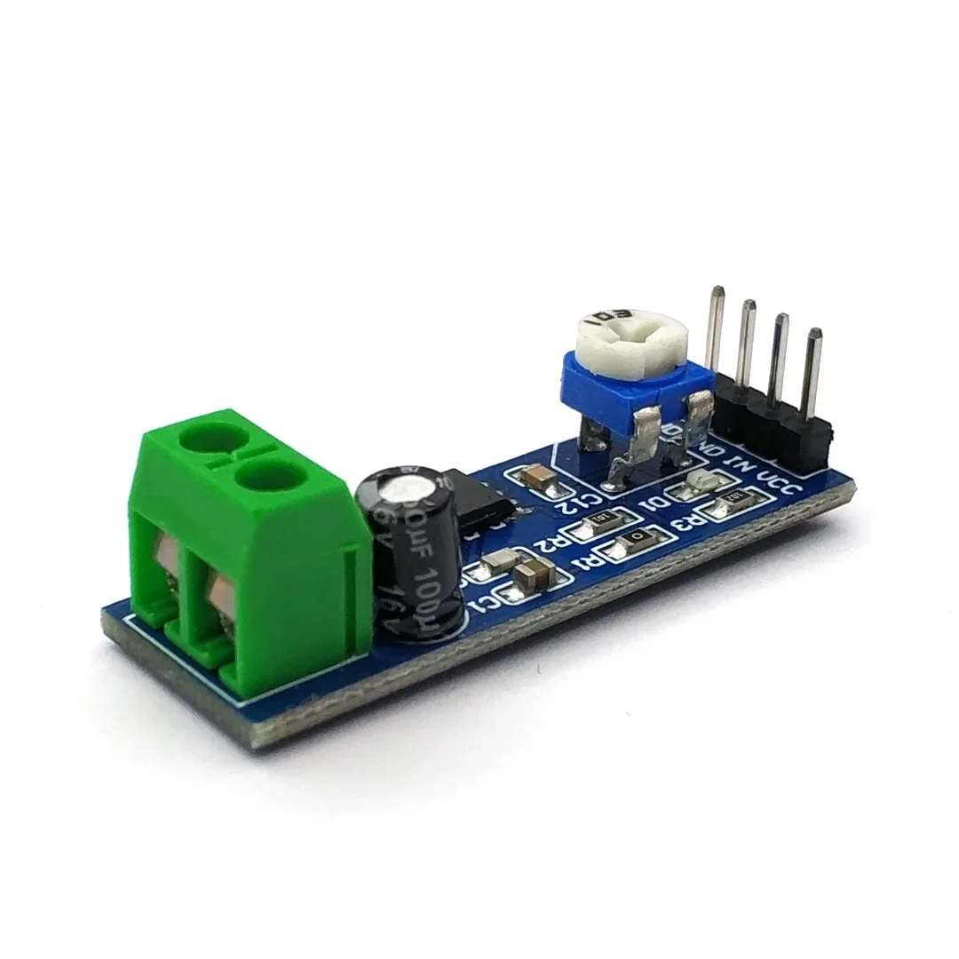 LM386 오디오 전력 증폭기 모듈 200 배 게인 증폭기 보드 모노 전력 증폭기 5V-12V 입력