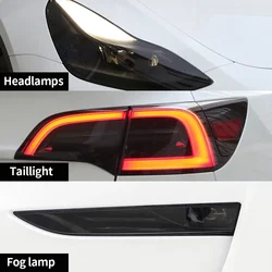 For Tesla Model 3 Y S X TPU Blackened Headlight Taillight Foglight Protective Film Headlight Tail Lamp Color Changing Films