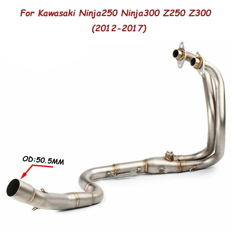 

Для мотоциклов Kawasaki Ninja250 Ninja300 Z250 Z300 2012-2017: передняя соединительная труба выхлопной системы (средняя секция) для глушителя, 51 мм