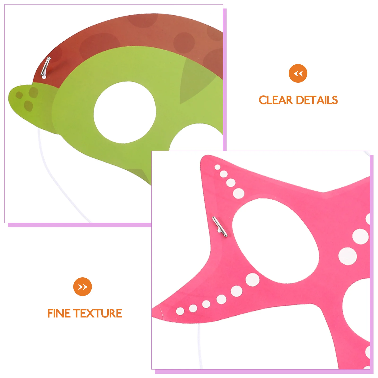 10 Pcs Marine Animal Mask Ocean Masks Cartoon Festival Halloween Clothing Cosplay Paper Party Accessory Sea Decorations Child