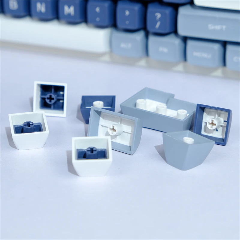 Imagem -04 - Azul e Cinza Pbt Double Shot Caps Chave Pesca Gmk Keycaps SA Perfil Keycap para Teclado Mecânico mx Switch Personalizado K500 160 Chaves