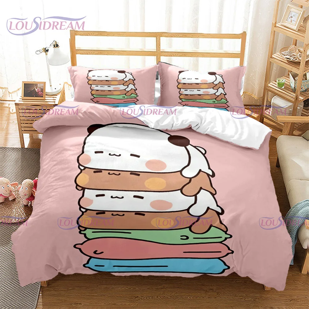 Cute Bubu Dudu Printed Bedding Set Soft Microfiber Duvet Cover Comforter Cover Queen King Size Bedclothes with Pillowcases Set