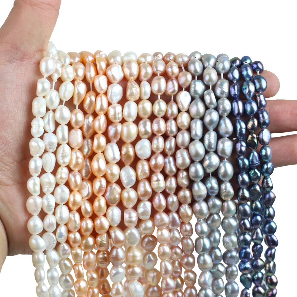 

6 Colors Natural Freshwater Pearl Beads Irregular Shape Punch Loose Beads for Jewelry Making DIY Necklace Bracelet Accessories