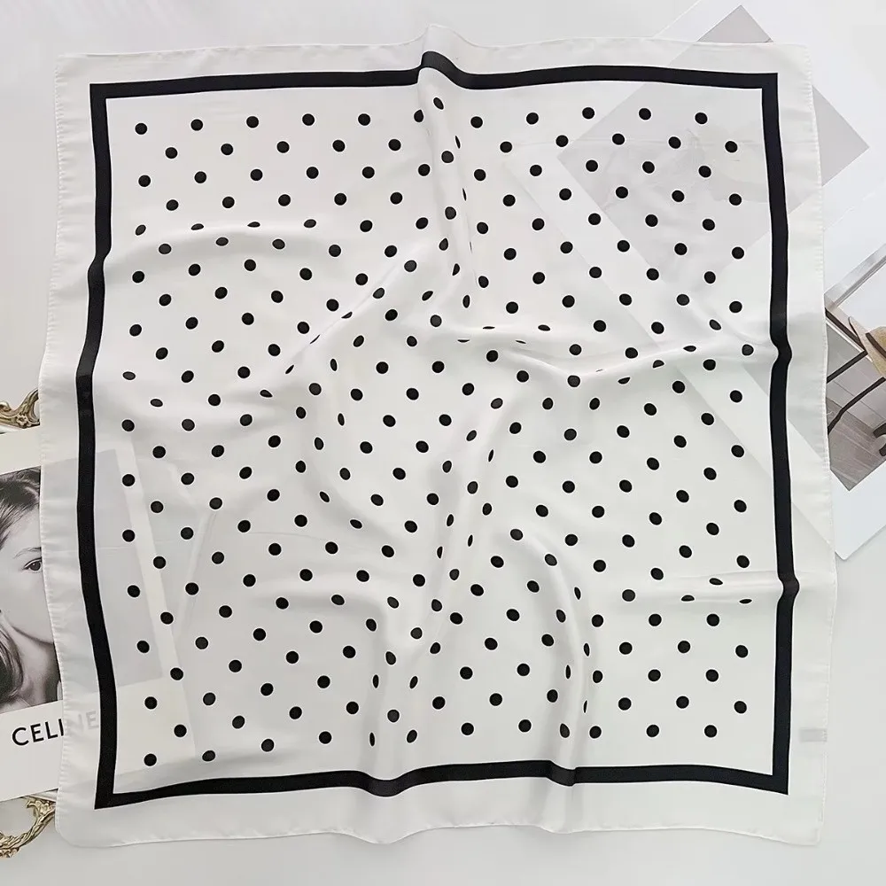 Elegant 70x70cm Square Scarf Satin Simulated Silk Neck Scarf Thin Soft Handbag Accessory for Women