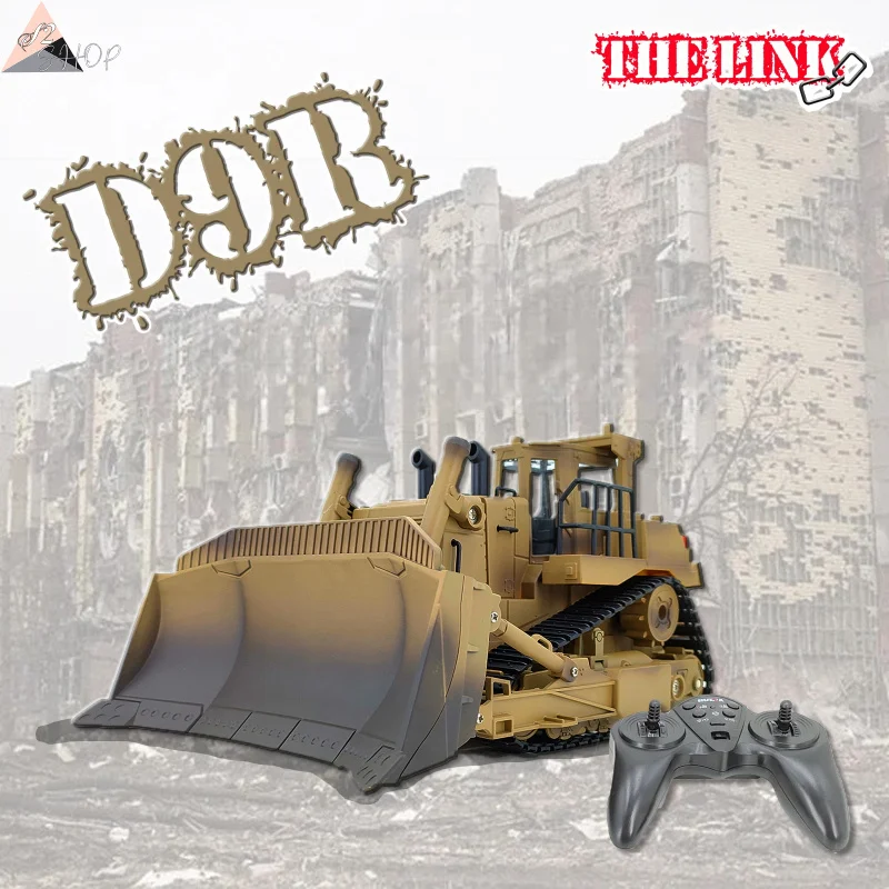 

Huina D9R 1:18 RC Bulldozer Desert Yellow Engineering Vehicle Multifunctional Remote Control Toy Gift