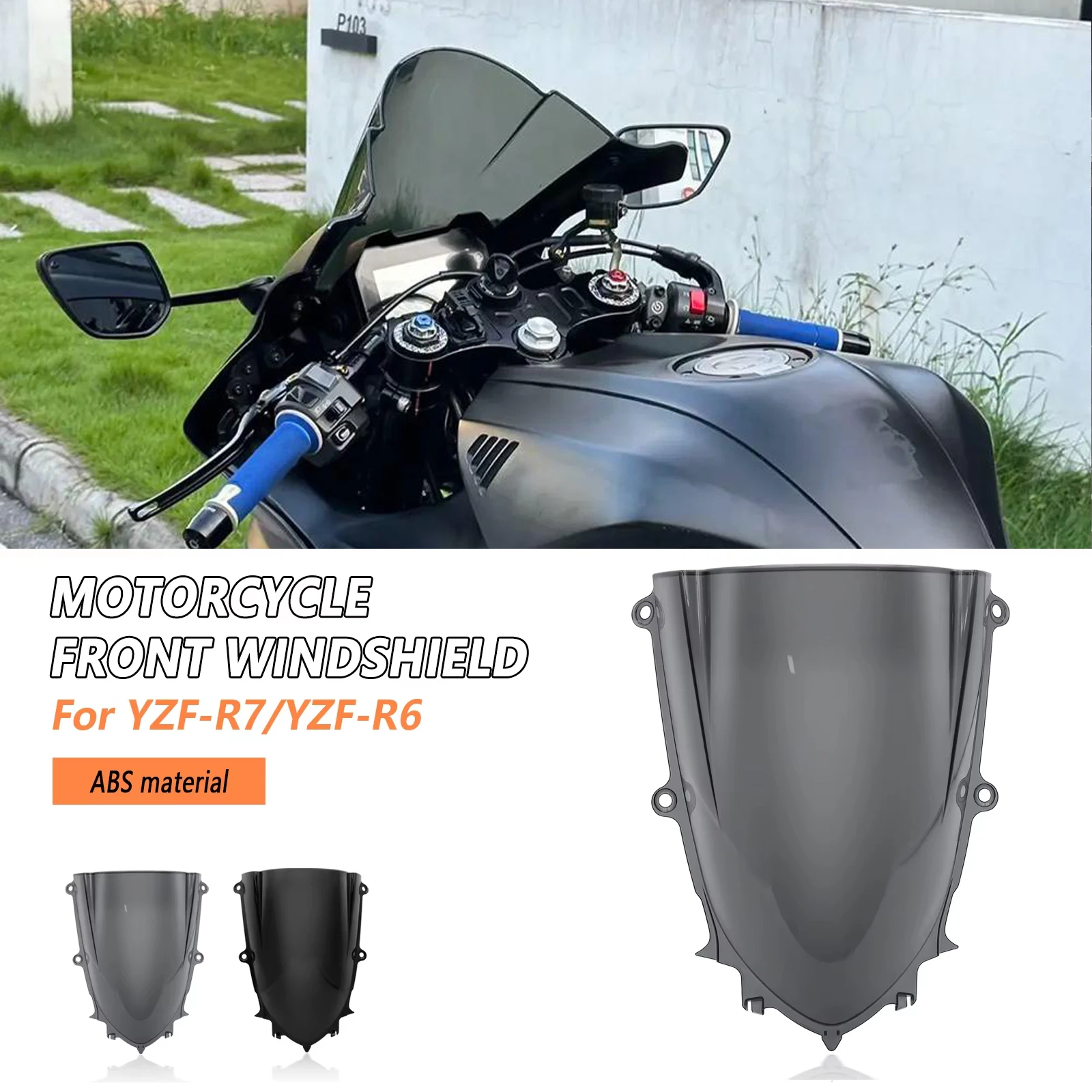 For YZF R6 YZF R7 YZFR7 YZF-R6 2017-2024 YZF-R7 2021-2024 Double Bubble Motorcycle Racing Sports Deflector WindScreen Windshield