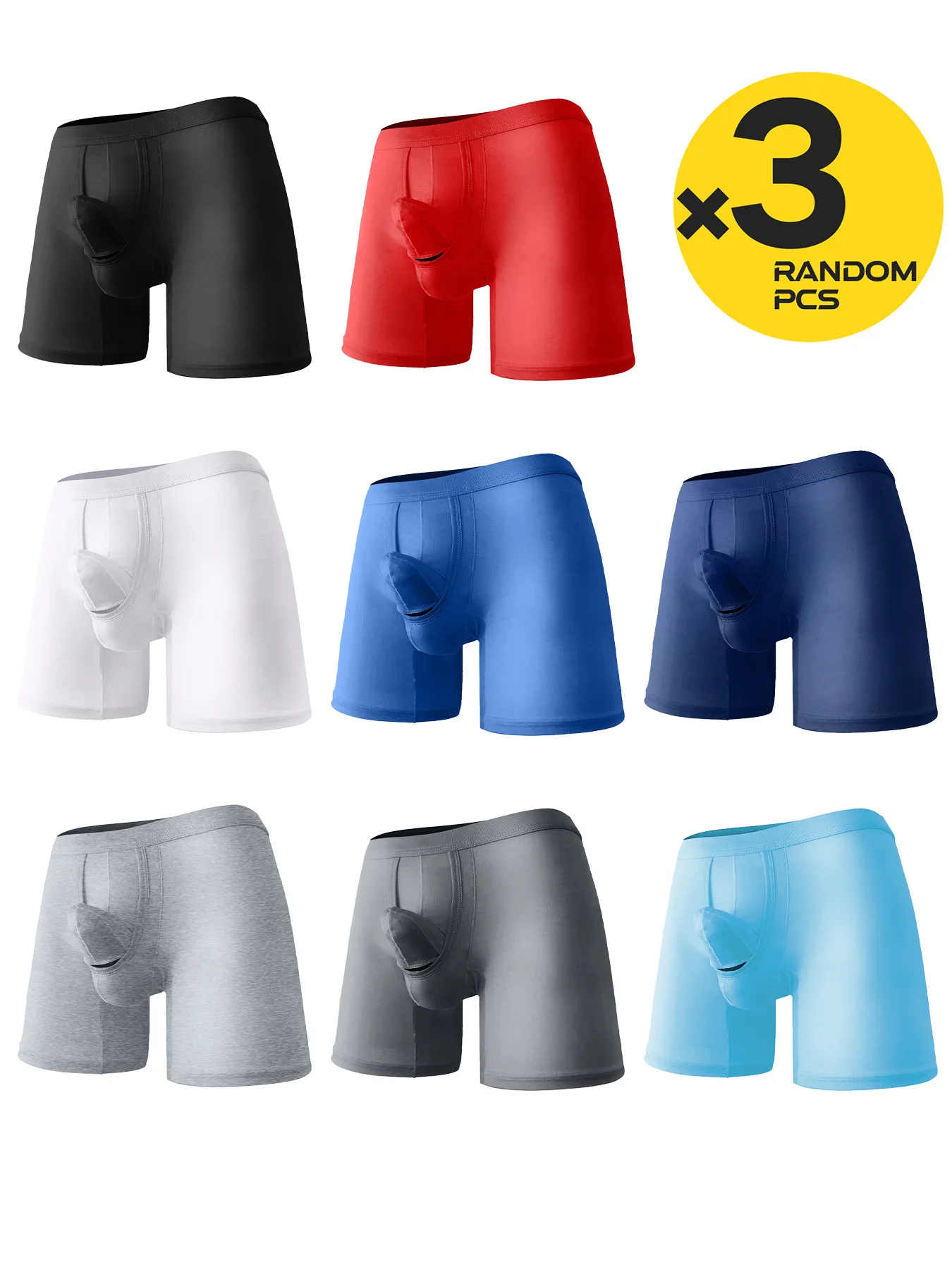 

Мужское расширенное спортивное нижнее белье пулевидного типа с разделенными четырьмя углами, противоизносные ноги, большие размеры, дышащие боксеры для бега, толстые 2/3/4 шт.