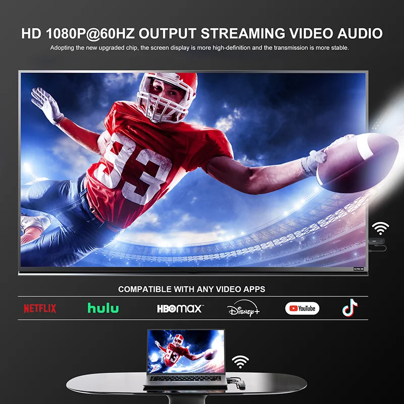 5G Wireless Transmitter Receiver   HDMI-compatible 8 TX to 1 RX Portable Audio Video Streaming for HD TV Laptop PC Smartphone