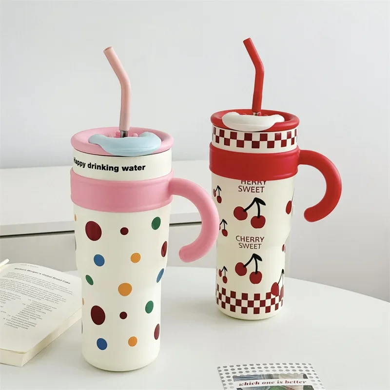 Qingya Bingba Cup, Large Capacity, Stainless Steel, Giant Water Cup, Large Capacity, Cute Cartoon