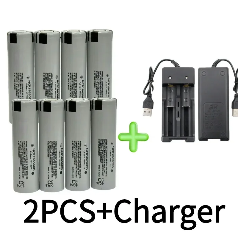 2024 100% Rechargeable Lithium Battery NCR18650 BD 3.7V 3200mAh Reverse Lamp Charging USB Original Lifepo4 Comes with Charger