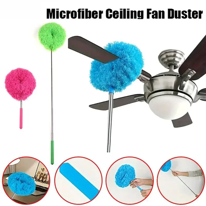 

Ceiling Fan Cleaner Dusters with Extension Pole Dust Removal Brush Removable Ceiling and Fan Duster Ceiling Fan Cleaning Tool