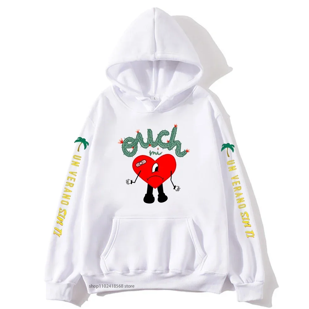 Kawaii باد الأرنب-Un Verano Sin Ti هوديس المرأة موضة عادية الكرتون طباعة البلوز كم طويل سوداديرا كنزة بمقاس كبير